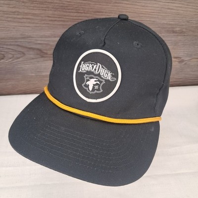 Lucky Duck Decoys Snapback Cap Hat - Black with Gold Rope