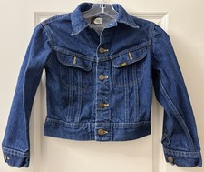 Vintage 70s Lee Riders Sanforized Denim Jacket USA Made Girls Youth Size 10