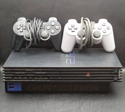 Sony PlayStation 2 4 GB Schwarz Spielekonsole 2 Controller alle Kabel