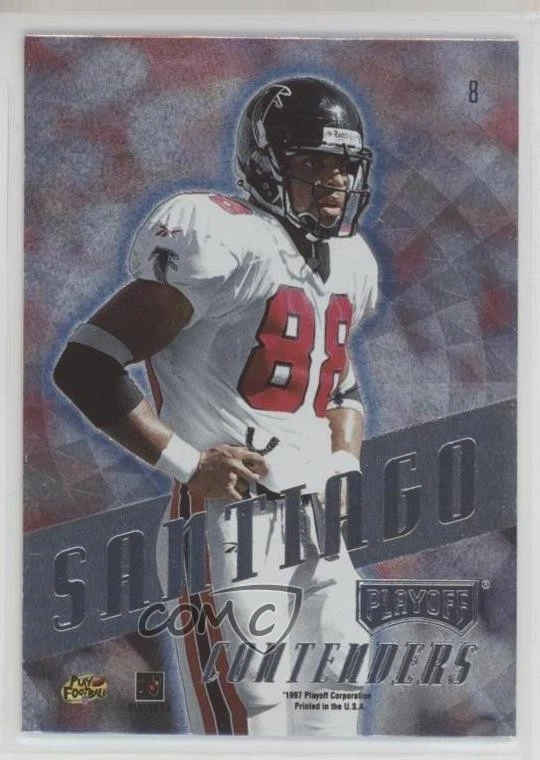 1997 Playoff Contenders OJ Santiago #8 Rookie RC - Image 2 of 2