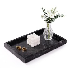 Marble Bathroom Tray for Countertop  Home Decor, Natural Decorative Marble T...