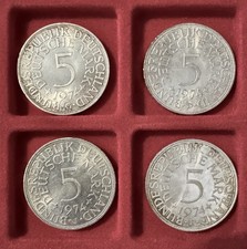 5 DM Silberadler 1974 &ndash; Alle Pr&auml;gungsst&auml;tten
