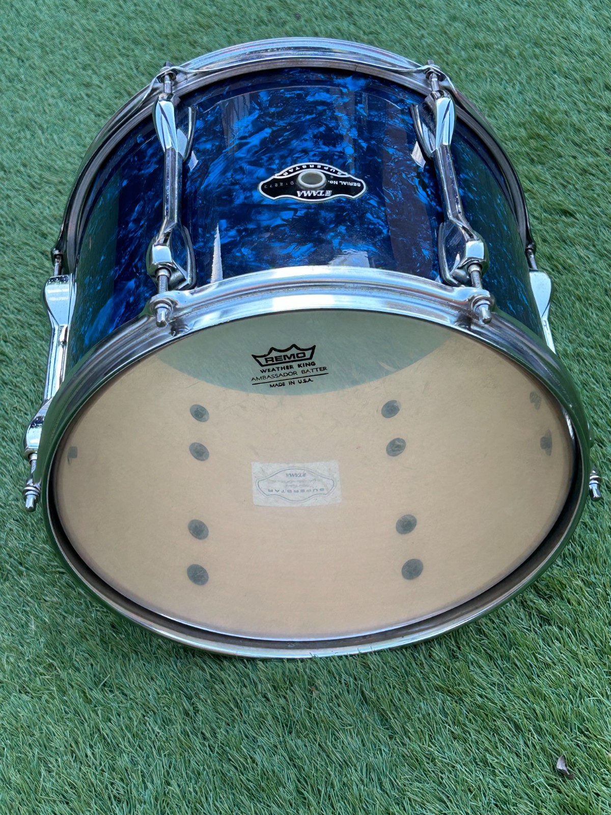 Tama Superstar Tom Drum 12"x 09'' 6-Lugs Undrilled Shell Blue Marine Pearl photo 9