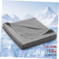Queen Size Cooling Blanket for Hot Sleepers - Queen-90"x90" Dark Gray