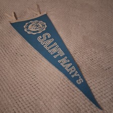 Vintage Saint St Mary’s College Notre Dame Indiana Felt Pennant Spes Unica Blue