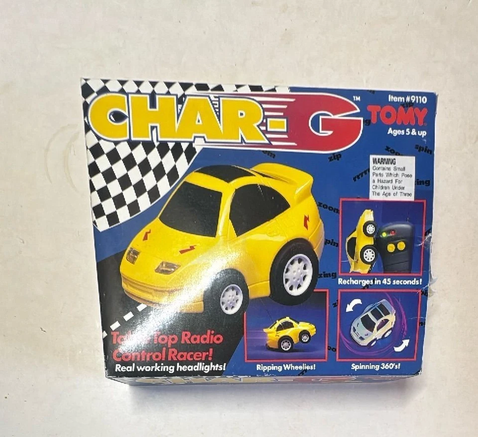 Tomy Char G Table Top Radio Control Racer Scoot Coup Yellow 1993 Complete Boxe - Image 3 of 4