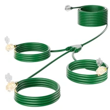 Christmas 42FT Outdoor Extension Cord with Multiple Outlets, 1-to-3 Splitter,...