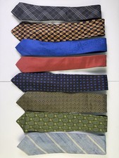 Lot of 8 Neckties: Various Brands - All Great Clean - Colors  Patterns Vary