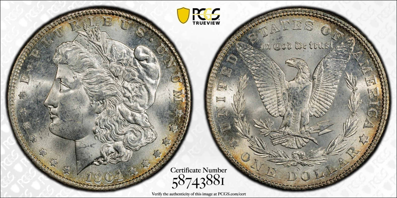 1904 S Morgan Silver Dollar PCGS MS-64