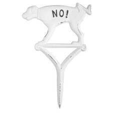 Esschert Design HB16 Dog Sign Peeing No, Iron, White