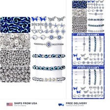 Hicarer 920 Pieces Evil Eye Beads for Jewelry Making Includes 20 Evil Eye Rhi...