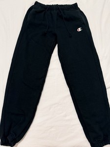 Champion Reverse Weave Black Fleece Sweatpants XS Drawstring Elastic