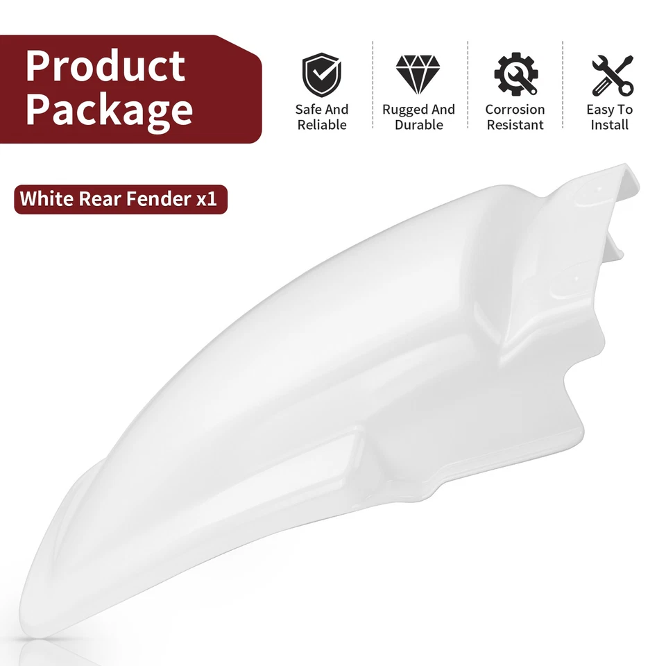 White Rear Fender Fits For Honda XR200R 1986-1987 1990-1991 1994-2002 Brand NEW - Изображение 3 из 4