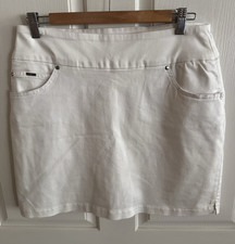 Lisette L White Solid Straight Pencil Skirt Cotton Blend Size 8 Short