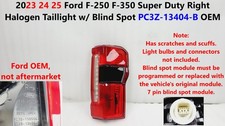 2023 24 25 Ford F250 F350 Sd Right Halogen Taillight W Blind Spot Pc3z-13404-b 2023 24 25 Ford F250 F350 Sd Right Halogen Taillight W Blind Spot Pc3z-13404-b