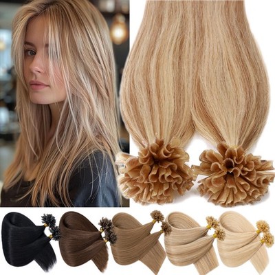 Keratin Bonding Hair Extensions Remy Echthaar Strähnen Haarverlängerung Strands