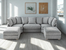 U Shape Corner Sofa London | Chenille Silver All Covers Washable | RRP £1600!!