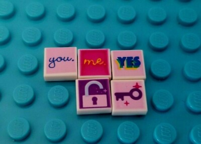 Lego Friends Happy Tiles Wedding Lot of 5 Relationship Key Lock BFF Best Friends