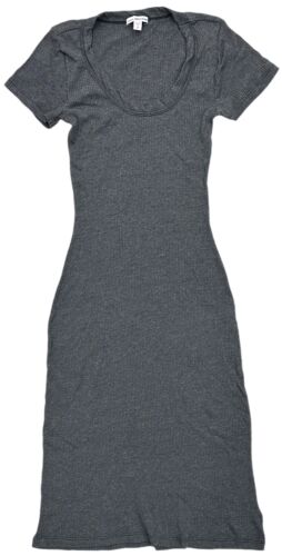 Vestido para mujer James Perse tejido acanalado manga corta cuello redondo hecho en EE. UU. - Imagen 9 de 9