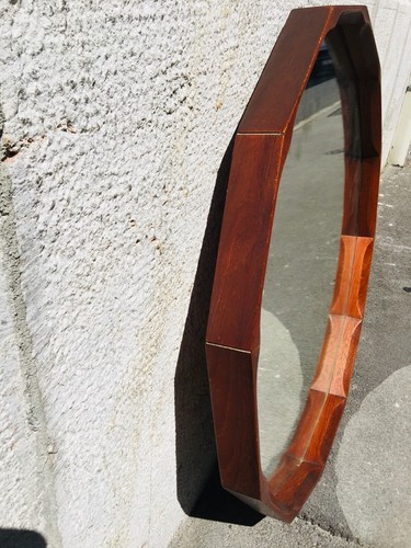 MIRROR 60s PALISSANDRO WOOD THE THREE DINO HORSES ITALIAN DESIGN OLD MIRROR - Picture 6 of 9