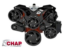 Bbc Serpentine Pulley Conversion Kit Alt Ps Ac Big Block Chevy 396 427 454 Black