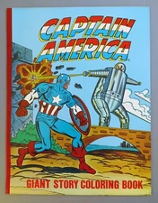 CAPTAIN AMERICA GIANT STORY COLORING BOOK, VF-NM, UNUSED, 22" x 17" 1978