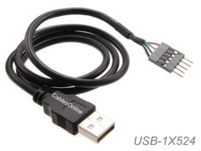 24-inch USB 2.0 A-Male to 1x5 5-Pin IDC Motherboard Connector Adapter Cable