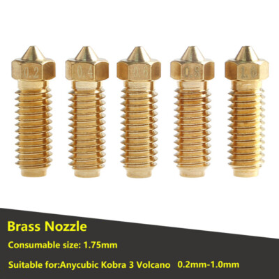 0.2/0.4/0.6/0.8/1.0mm Brass Nozzle For Anycubic Kobra 3 Nozzle 3D Printer Parts