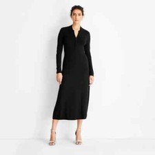 Women's Long Sleeve Sweater Maxi Dress - Future Collective Black Size XS