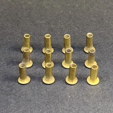 (12) 1/8" X 3/8" Tubular Rivet Solid Brass Vintage Restorations NOS