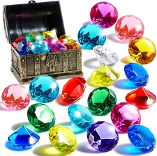 Sloosh Colorful Diving Gems Set with Treasure Chest for Underwater Play