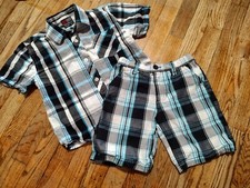 EUC Boys South Pole Authentic Collection Outfit Set Size 4 / 5 Blue Plaid