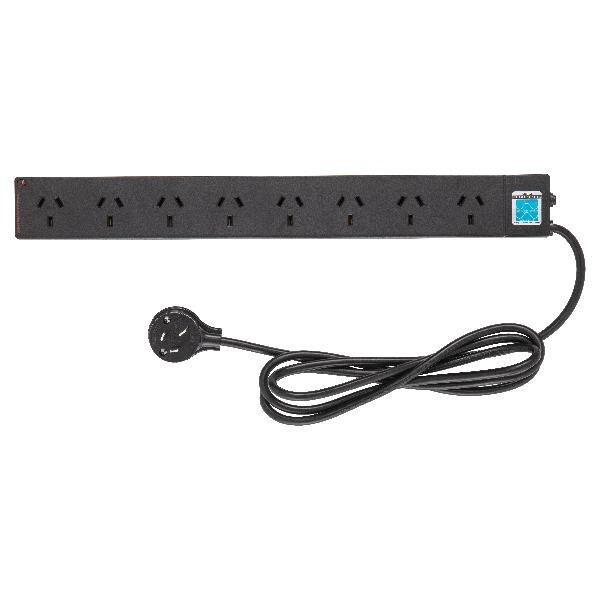 HPM 8 Outlet Surge Protected Powerboard Overload Protection Right Angle