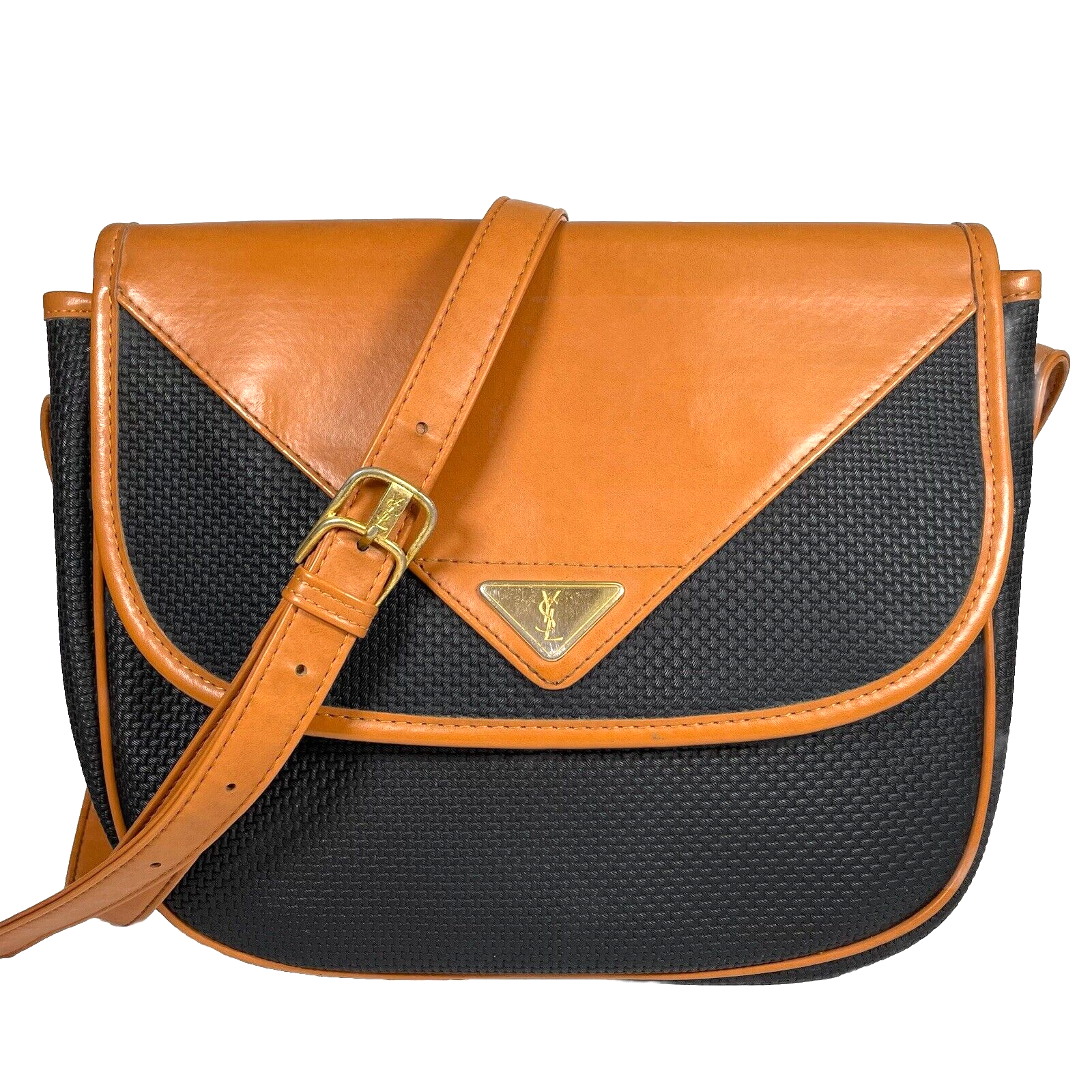 Borsa YSL Tracolla Cassandra Nera PVC Pelle Yves Saint Laurent Vintage Autentica