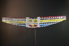 Afrikanische Bwa Planke Maske Holz bemalt geometrisch Burkina Faso Stammeskun...