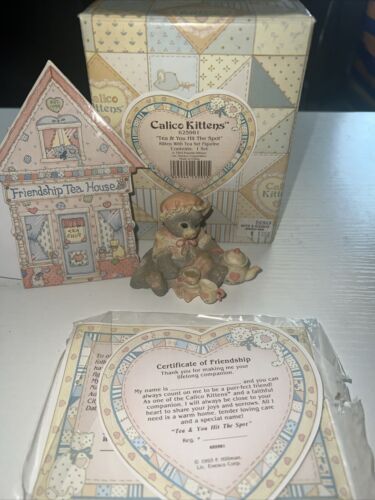 1993 Calico Kittens Tea & You Hit The Spot Tea Shop House Set #625981