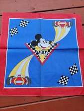 Vintage 1980s Disney Bandana Scarf Mickey Racing Race Ca Mouse Cowboy Woronowicz