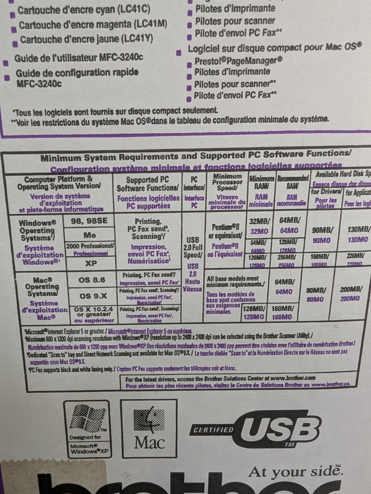 Brother MFC-3240c Color Inkjet MFP Printer Fax Copier Scanner 5 In 1 NEW Sealed - Image 3 of 4