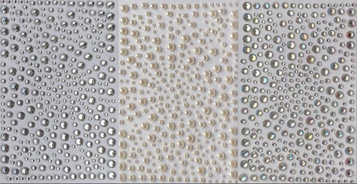 Mixed Diamante Stick on Self Adhesive Gems 2, 3, 4 & 5mm Ivory/Clear/Iridescent - Picture 5 of 5