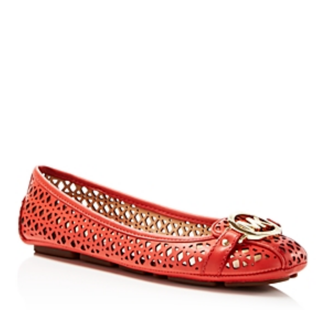 michael kors fulton flats orange