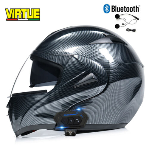 Bluetooth Modular Motorcycle Flip Up Helmet Full Face Dual Visor Moto Helmet DOT - Picture 1 of 70
