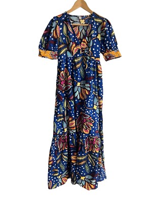 Tabitha Brown x Target Mixed Floral Polka Dot Print Puff Sleeve Maxi Dress  Sz 0 | eBay