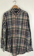 NAUTICA Mens Size XL Blue Orange Green Plaid Button Down Long Sleeve Shirt