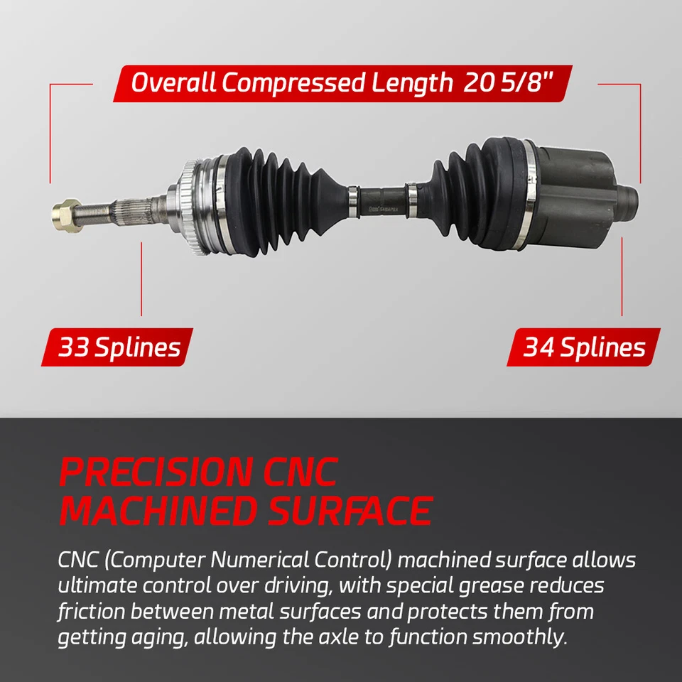Eje delantero CV de 2 piezas para Chevy Cavalier Sunfire 1995-2005 con 4 velocidades Automático Foto 3 de 4
