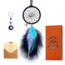 Evil Eye Hanging Pendant Car Charm Ornament, Jiyamony Small Dream Catcher for...