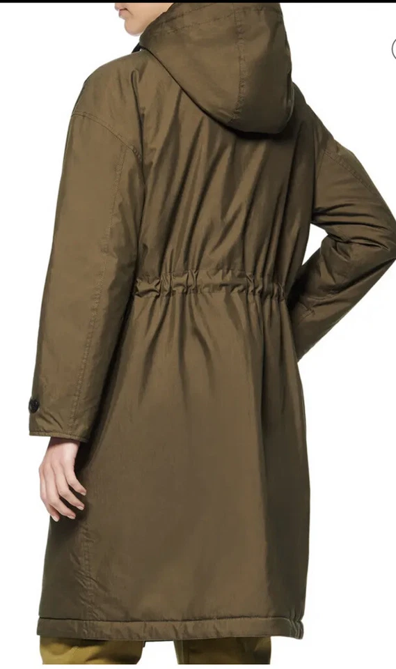 ANDREW MARC Reversible Hooded Parka In Olive Size Medium Women Long - Image 3 of 4