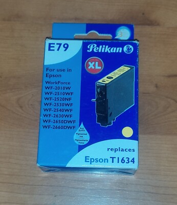 Pelikan ink cartridge E79, Yellwon yellow, T1634 Epson XL black, NEW & original packaging