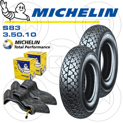 Kit 2 Reifenabdeckungen + Luftkammern Michelin S83 3.00-10 Vespa 50 Pk