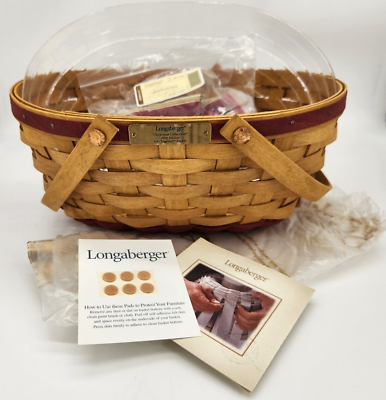 Longaberger 2004 Christmas Collection Get Together Red Basket Set