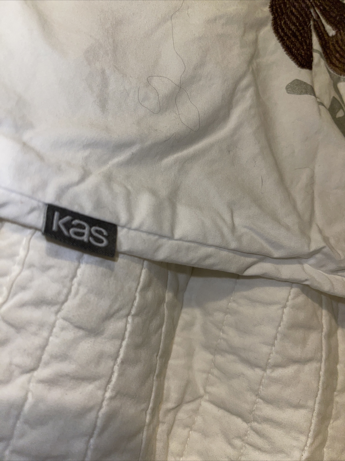 kas australia pair cotton pillow shams cotton embroidered leaves